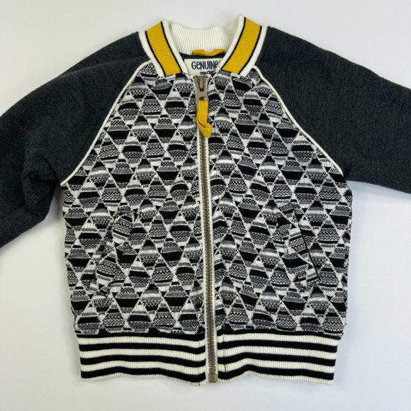Boy's Genuine Kids OshKosh Geometric Varsity Zip Jacket, 12M‎ - Picture 3 of 5